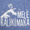 Womens Mele Kalikimaka T Shirt Funny Surfing Hawaiian Christmas Santa Tee(Heather Light Blue)