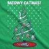 Womens Meowy Christmas Cat Shirt Tree Ugly Merry Crazy Funny Gift Sweater(Green)