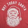 Womens Not Today Santa T Shirt Funny Christmas Party Holiday Graphic Tee(Heather Red)