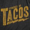 Womens Powered by Tacos T Shirt Funny Sarcastic Vintage Retro Graphic Tee for Girls(Heather Black)