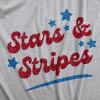 Womens Stars and Stripes Glitter T Shirt Funny Cool Fourth of July Party Patriotic Tee for Ladies(Light Heather Grey)