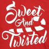 Womens Sweet and Twisted T Shirt Cute Funny Candycane Christmas Tee for Ladies(Red)