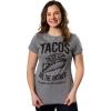 Womens Tacos Shirts Funny Mexican Tees with Tacos and Cervezas Cool Vintage Graphic Tees with Cute Sayings(Dark Heather Grey – Tacos Answer)