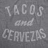 Womens Tacos Shirts Funny Mexican Tees with Tacos and Cervezas Cool Vintage Graphic Tees with Cute Sayings(Dark Heather Grey – Tacos Cervezas)