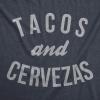 Womens Tacos Shirts Funny Mexican Tees with Tacos and Cervezas Cool Vintage Graphic Tees with Cute Sayings(Heather Navy – Tacos Cervezas)