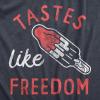 Womens Tastes Like Freedom T Shirt Funny Cool Fourth of July Party Popsicle Tee for Ladies(Heather Navy)