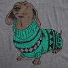 Womens Wiener Dog Ugly Christmas Sweater T Shirt Dachshund Pet Owner Mom Tee(Dark Heather Grey)