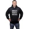 Worlds Okayest Brother Sweatshirt Funny Shirts Big Brother Sister Gift Hoodie(Black)