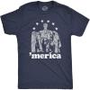 Abe Lincoln ‘Merica T Shirt Funny 4th of July USA Patriotic Graphic Novelty Tee(Heather Navy)