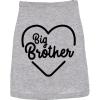 Big Brother Dog Shirt – Heart Print Pet Outfit for Puppy Sibling Announcement Baby Reveal Gift for Dogs – Soft Cotton Tank Top T-Shirt for Family Pets. Grey, M(Medium)