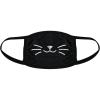 Cat Whiskers Face Mask Funny Pet Kitty Lover Novelty Nose and Mouth Covering Funny Masks for Adults Cool Cat Novelty Masks for Adults Black 2 Pack