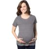 Comfortable Womens Maternity Shirts Blank Pregnancy Shirts Plain Fitted Tees(Dark Heather Grey)