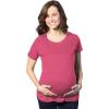 Comfortable Womens Maternity Shirts Blank Pregnancy Shirts Plain Fitted Tees(Heather Pink)