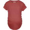 Comfortable Womens Maternity Shirts Blank Pregnancy Shirts Plain Fitted Tees(Red)
