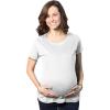 Comfortable Womens Maternity Shirts Blank Pregnancy Shirts Plain Fitted Tees(White)