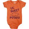 Crazy Dog T-Shirts Baby Bodysuit Lil Sweet Potato Jumper Funny Thanksgiving Dinner Turkey Day Baby Creeper(Orange)