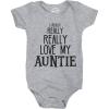 Crazy Dog T-Shirts Baby Really Really Love My Auntie Cute Funny Shirt Infant Creeper Gift Aunt(Light Heather Grey)