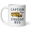 Crazy Dog T-Shirts Captain of The Struggle Bus Mug Funny Yellow School Bus Novelty Cup-11oz