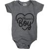 Crazy Dog T-Shirts Creeper Mamas Boy Cute Funny Sarcastic Shower Baby Shirt Gift for Newborn Son(Light Heather Grey)