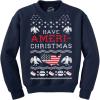 Crazy Dog T-Shirts Crew Neck Have Ameri-Christmas Shirt Funny Patriotic Sweatshirt