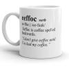 Crazy Dog T-Shirts Funny Coffee Mug – Eeffoc Coffee Spelled Backwards Cup – Sarcastic Novelty Gift for Coffee Lovers Office and Work – White Ceramic 11oz – Dishwasher and Microwave Safe