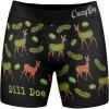 Crazy Dog T-Shirts Funny Fishing and Hunting Boxers for Men Sarcastic Deer Hunting and Fishing Joke Underwear for Guys(Dill Doe)