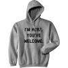 Crazy Dog T-Shirts Funny Unisex Hoodies Sarcastic Hoodies for Men and Women with Funny Sayings(Heather Grey – I’m Here)