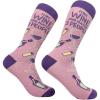 Crazy Dog T-Shirts Funny Womens Socks with Sarcastic Sayings and Cool Designs for Girls(Wine and Three People)