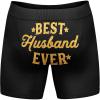 Crazy Dog T-Shirts Funnys Boxers for Dad Fathers Day Briefs Graphic Novelty Underwear for Dad(Best Husband Ever)
