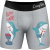 Crazy Dog T-Shirts Funnys Boxers for Dad Fathers Day Briefs Graphic Novelty Underwear for Dad(Daddy Shark)