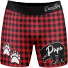 Crazy Dog T-Shirts Funnys Boxers for Dad Fathers Day Briefs Graphic Novelty Underwear for Dad(Papa Bear V2)
