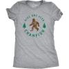 Crazy Dog T-Shirts Hide and Seek Champion Funny Bigfoot Graphic Sarcastic Tee(Light Grey – Womens 2 Color Print)