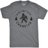 Crazy Dog T-Shirts Hide and Seek Champion Funny Bigfoot Graphic Sarcastic Tee(Mens Dark Grey)