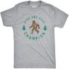 Crazy Dog T-Shirts Hide and Seek Champion Funny Bigfoot Graphic Sarcastic Tee(Mens Light Grey)