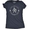Crazy Dog T-Shirts Hide and Seek Champion Funny Bigfoot Graphic Sarcastic Tee(Navy – Womens Hide and Seek)