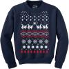 Crazy Dog T-Shirts Humping Moose Funny Ugly Christmas Holiday Xmas Sweatshirt Offensive Party Tee(Navy)
