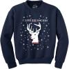 Crazy Dog T-Shirts I Like Big Racks Funny Unisex Hunting Ugly Christmas Crew Neck Sweatshirt(Navy)