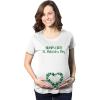Crazy Dog T-Shirts Maternity Bumps First Saint St Patricks Day T Shirt Cute Reveal Pregnancy Tee(White)