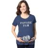 Crazy Dog T-Shirts Maternity Future Fan Baseball Heart Pregnancy T Shirt Cute Sports Tee(Heather Navy)