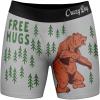 Crazy Dog T-Shirts Mens Free Hugs Boxer Briefs Funny Bear Graphic Novelty Gag Underwear for Guys(Grey)