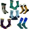 Crazy Dog T-Shirts Mens Funny Camping Socks With Awesome Graphics Hiking Socks for Men(Camping 6 Pack)