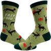 Crazy Dog T-Shirts Mens Hunting Crew Socks – Fast Food Deer Buck Design – Novelty Outdoor Gift for Hunters – Comfortable Cotton Blend Footwear