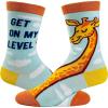 Crazy Dog T-Shirts Mens Sarcastic Socks Funny Crew Footwear for Adults(My Level)