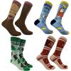 Crazy Dog T-Shirts Men’s Sasquatch Socks Funny Sarcastic Bigfoot Graphic Footwear for Men(Sasquatch 4 Pack)