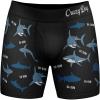 Crazy Dog T-Shirts Mens Sharks Da Dum Boxer Briefs Funny Shark Attack Graphic Novelty Underwear for Guys(Black)