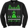 Crazy Dog T-Shirts Unisex Alien Abduction Ugly Christmas Sweater Crew Neck Sweatshirt(Black)