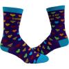Crazy Dog T-Shirts Womens Cute Mismatched Socks With Funny Cute Graphics For Ladies(Navy)