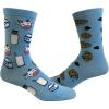 Crazy Dog T-Shirts Womens Cute Mismatched Socks With Funny Graphics for Ladies(Milk and Cookies)