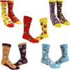Crazy Dog T-Shirts Womens Cute Mismatched Socks With Funny Graphics for Ladies(Mismatched 5 Pack)