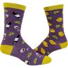 Crazy Dog T-Shirts Womens Cute Mismatched Socks With Funny Graphics for Ladies(Wine and Cheese)